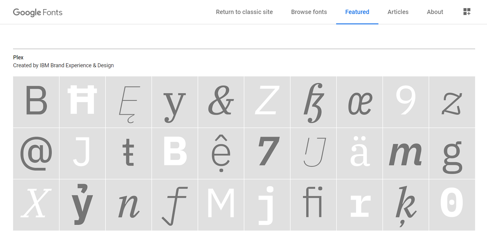 Google Fonts Features