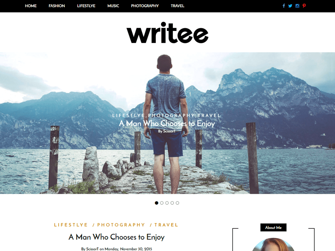 Writee a free personal WordPress blog theme