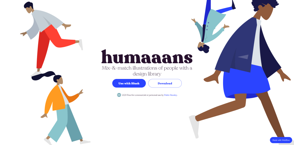 Humaaans provides mix-and-match illustrations of people