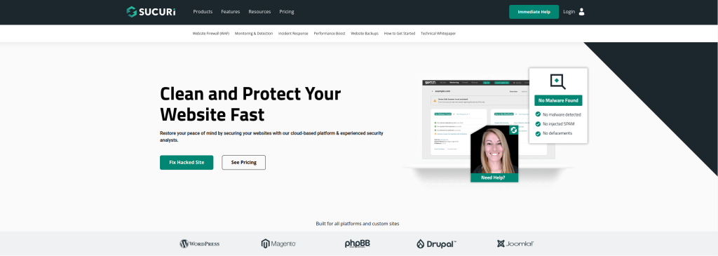 sucuri security plugin from our WordPress security checklist