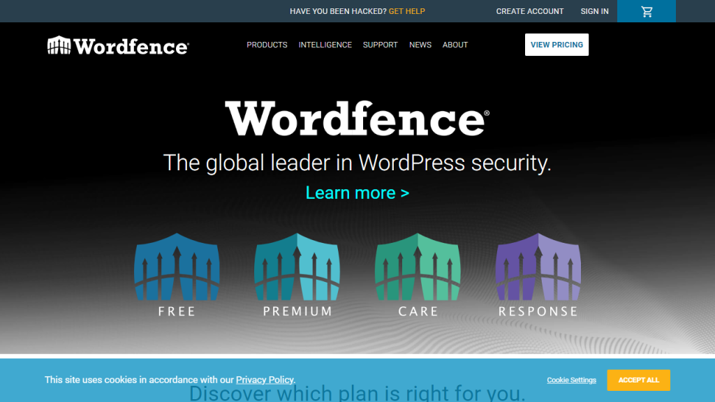 Wordfence Security another option for best free wordpress security plugin